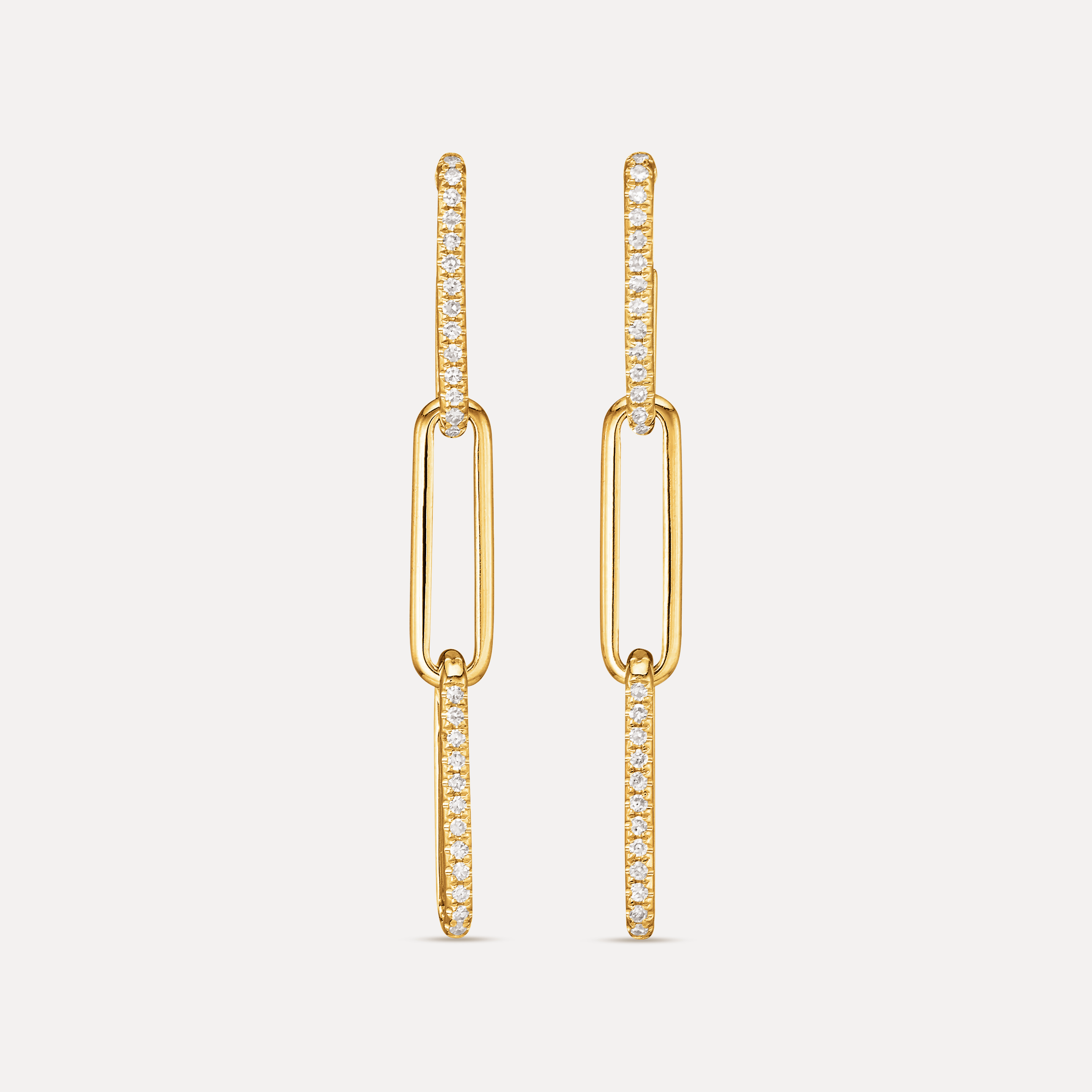 Pave Midi Link Chain Earing